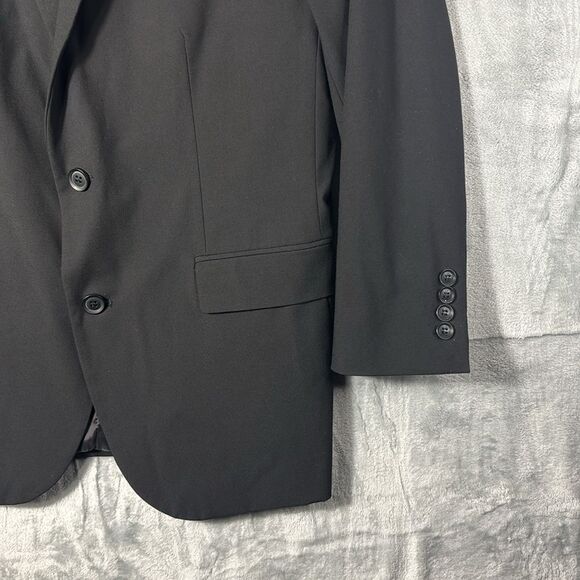 J. Ferrar Black Two Button Business Sport Coat Blazer Jacket Size 40R Slim Fit - Picture 4 of 12